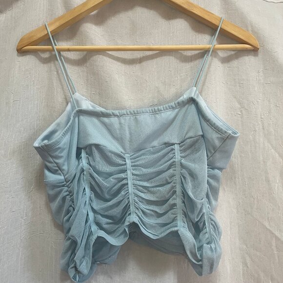 Blue Mesh Tank Top - Picture 3 of 4